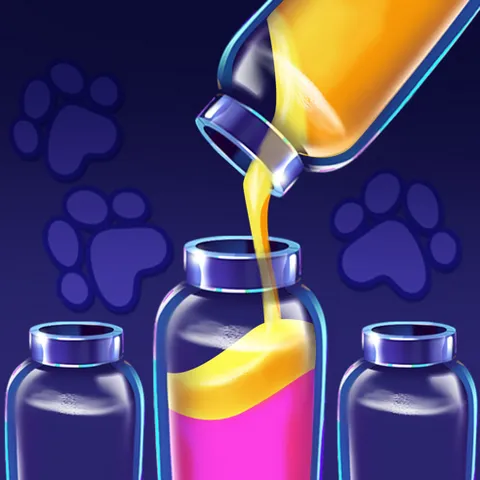 ステップアップ Color Sort Water Purrfect Puzz_レベル4000到達