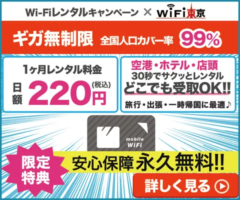 即日発送 国内用WiFIレンタルサービス WiFi東京レンタルショップ