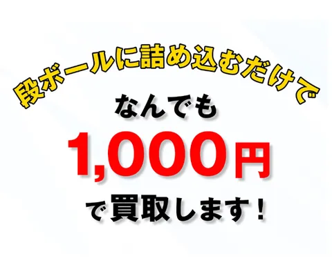 段ボールに詰めるだけ なんでも1,000円買取