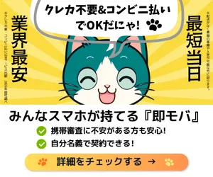 月額 1980円~ キャリアで審査が通らない方も申込可能 即モバ